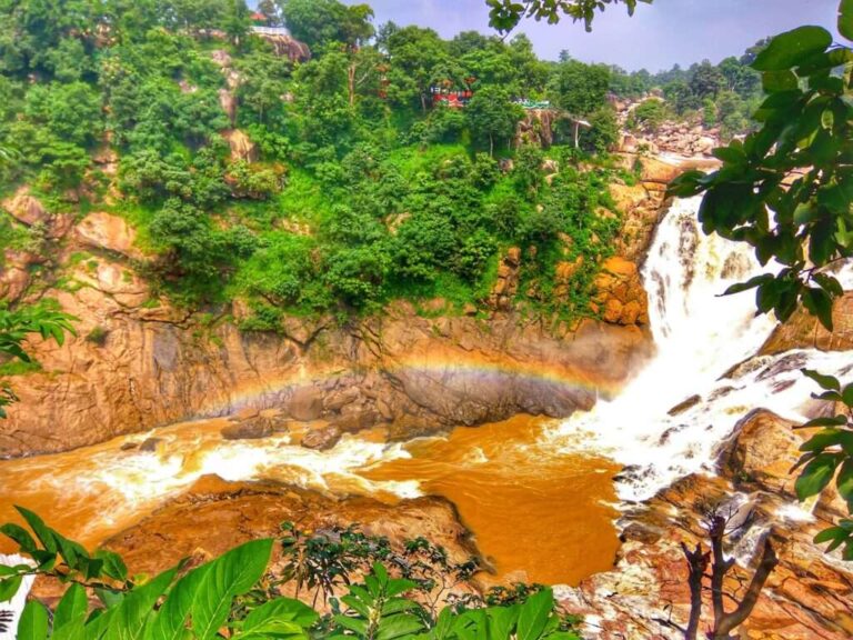 A beautiful rainbow over the Dassam Falls. Jharkhand